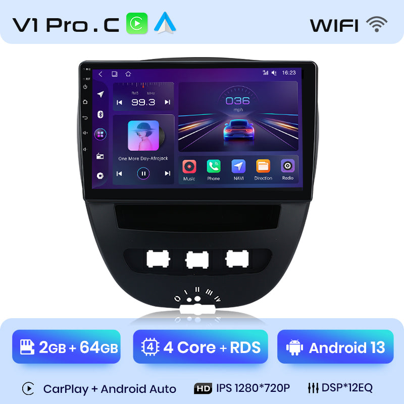 Junsun AI Voice 2 din Android Auto Radio For Peugeot 107 Toyota Aygo Citroen C1 2005 - 2014Carplay 4G Car Multimedia GPS 2din autoradio