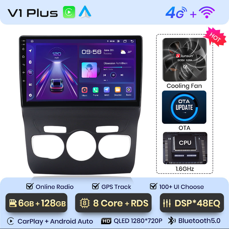 Junsun AI Voice 2 din Android Auto Radio For Citroen C4 2 B7 2013 - 2016 Carplay 4G Car Multimedia GPS 2din autoradio