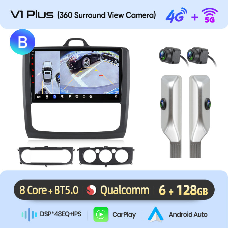 Junsun AI voice 4G LTE wireless CarPlay Android Auto Radio For Ford Focus 2 Mk2 2004 2005 2006-2011 Car Intelligent Systems Multimedia player Stereo RDS BT 2 din autoradio GPS Navi screen