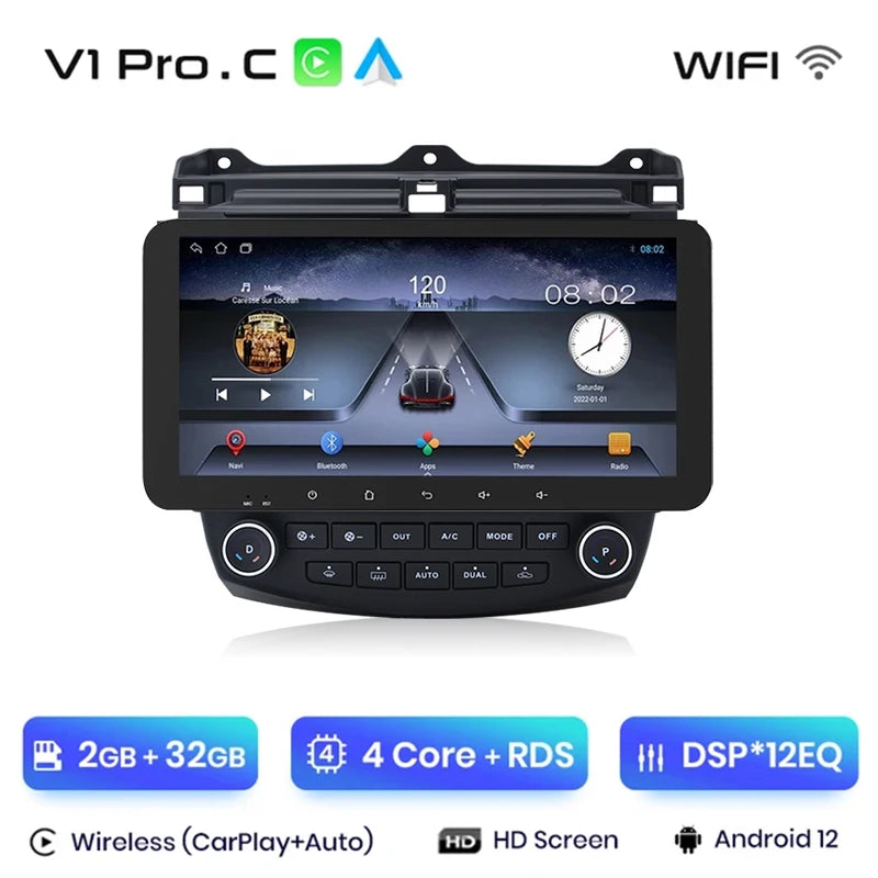Junsun V1pro AI Voice 2 din Android Auto Radio For Honda Accord 7 2003-2008 Carplay 4G Car Multimedia GPS 2din autoradio