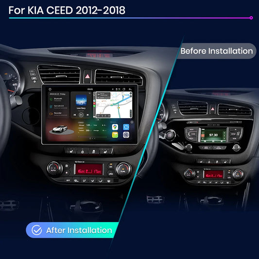Junsun V3 Plus 2K Android 13 CarPlay inalámbrico Android Auto Sistemas inteligentes para KIA CEED JD Cee'd 2012-2018 Autoradio