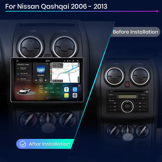 Junsun V3 Plus 2K Android 13 CarPlay inalámbrico Android Auto Sistemas inteligentes para Nissan Qashqai J10 2006-2013 Autoradio