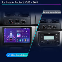 Cargar imagen en el visor de la galería, Radio Junsun V1 Plus para Skoda Fabia 2 2007-2014 con CarPlay inalámbrico, Android Auto, sistema inteligente para coche, 2 DIN, DVD.