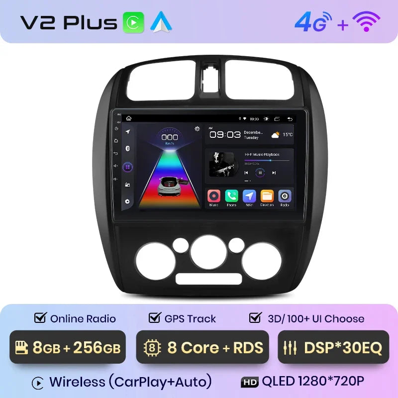 Junsun Wireless CarPlay Android Auto Radio For MAZDA 323 HAIMA FREEMA FORD LASER 2002-2008 Car Intelligent Systems RDS BT WiFi