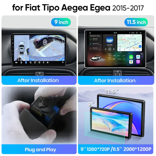 Junsun Wireless CarPlay Car Radio For Fiat Tipo Aegea Egea 2015 2016 2017 Android Multimedia