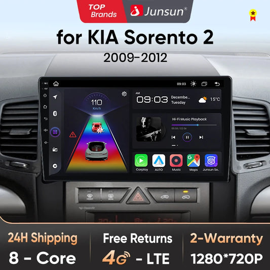 Junsun V1pro AI Voice 2 DIN Android Auto Radio para Kia Sorento 2 XM 2009-2012 Carplay Car Multimedia GPS 2 DIN Autoradio