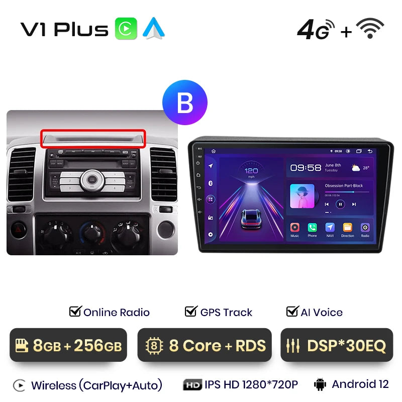 Junsun V1pro AI Voice 2 DIN Android Auto Radio para Nissan NAVARA 2006-2012 Carplay 4G Car Multimedia GPS 2 DIN Autoradio