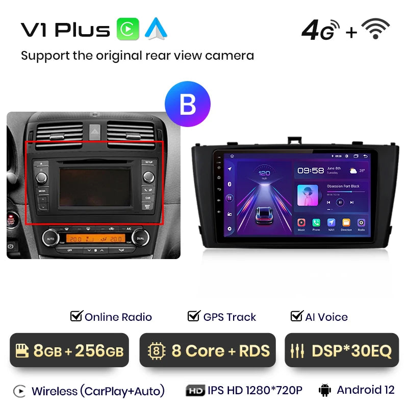 Junsun V1pro AI Voice 2 din Android Auto Radio For Toyota Avensis T27 2008-2015 Carplay 4G Car Multimedia GPS 2din autoradio