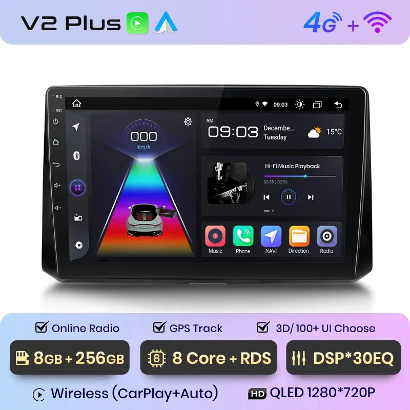 Radio Junsun CarPlay inalámbrica Android Auto para Toyota Corolla 2018-2021 con sistemas inteligentes RDS, Bluetooth, WiFi, 2 DIN