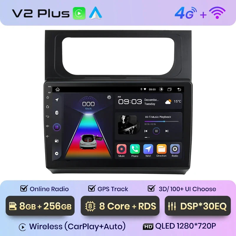 Junsun Wireless CarPlay Android Auto Radio For VOLKSWAGEN TOURAN 2011 2012 2013 -2015 Car Intelligent Systems RDS BT WiFi 2 din