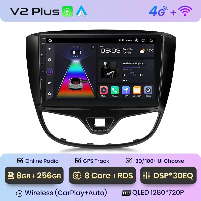Junsun Wireless CarPlay Android Auto Radio For Opel Karl 2017 2018 2019 2020 Car Intelligent Systems RDS BT WiFi 2 din
