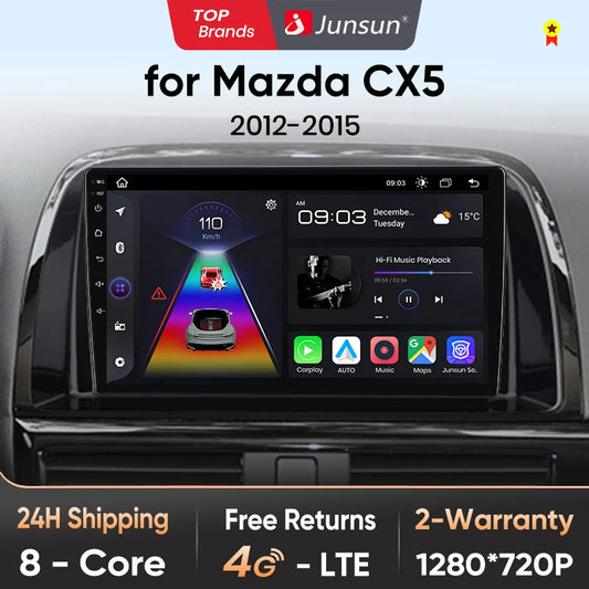 Junsun V1pro AI Voice 2 DIN Android Auto Radio para Mazda CX-5 2012-2015 Carplay 4G Car Multimedia GPS 2 DIN Autoradio