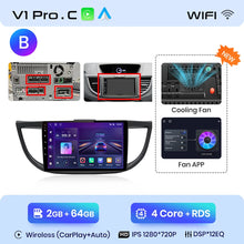 Load image into Gallery viewer, Junsun V1pro AI Voice 2 din Android Auto Radio For Honda CRV CR-V 2012-2016 Carplay Car Multimedia GPS 2din autoradio