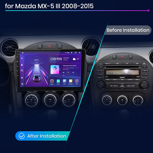 Junsun V1pro AI Voice 2 DIN Android Auto Radio para Mazda MX-5 MX5 III 3 NC 2008-2015 Carplay Car Multimedia GPS 2 DIN autorradio