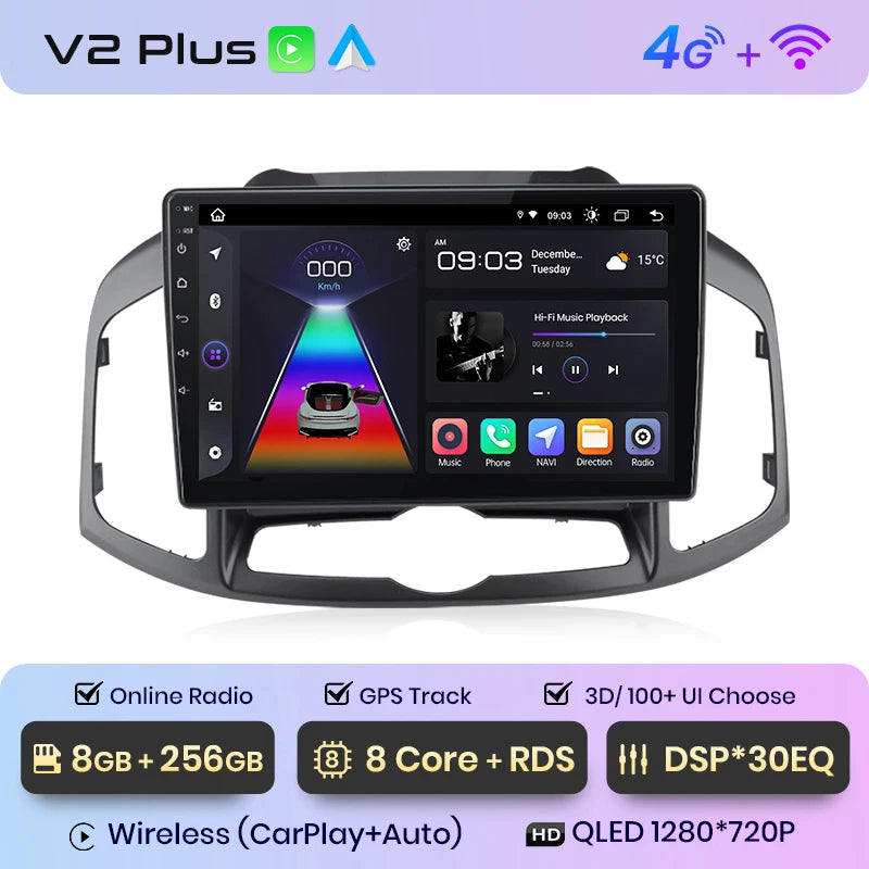 Junsun V1pro AI Voice Car Radio Android Auto Multimedia Player For Chevrolet Captiva 2011-2016 Carplay 4G 2din GPS autoradio