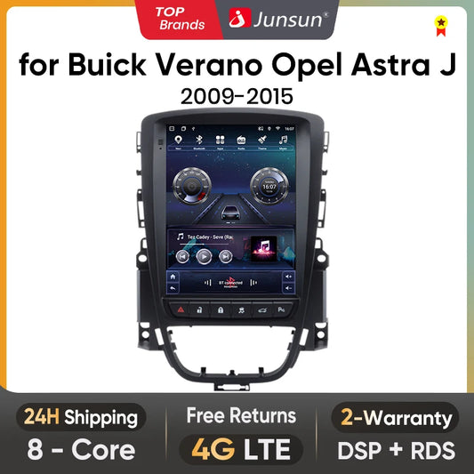 Radio multimedia Junsun Tesla Style Android Auto con Carplay inalámbrico para Opel Astra J, Vauxhall, Buick Verano 2009-2013, sin 2 DIN
