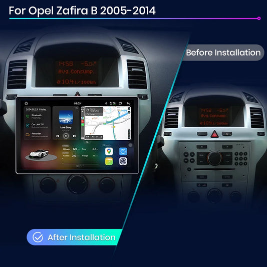 Junsun V3 Plus 2K Android 13 CarPlay inalámbrico Android Auto Sistemas inteligentes para Opel Zafira B Astra H 2005-2014 Autoradio