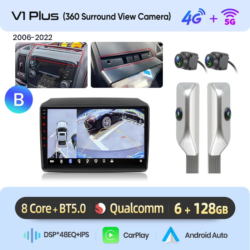 Junsun AI 4G LTE Wireless CarPlay Android Auto Car Radio For Fiat Ducato Peugeot Boxer Citroen Jumper 2006-2015 GPS Navi RDS FM