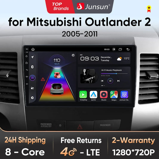 Radio Junsun V1pro 2 DIN Android Auto para Mitsubishi Outlander XL 2 2005-2011 Citroën C-Crosser con Carplay y reproductor multimedia para coche.
