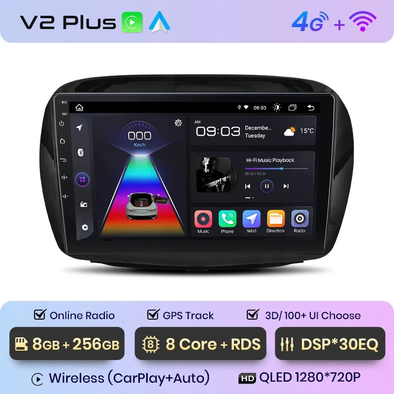 Junsun Wireless CarPlay Android Auto Radio For Honda Edix FRV 2004 2005 2006 2007-2009 Car Intelligent Systems RDS BT WiFi 2 din