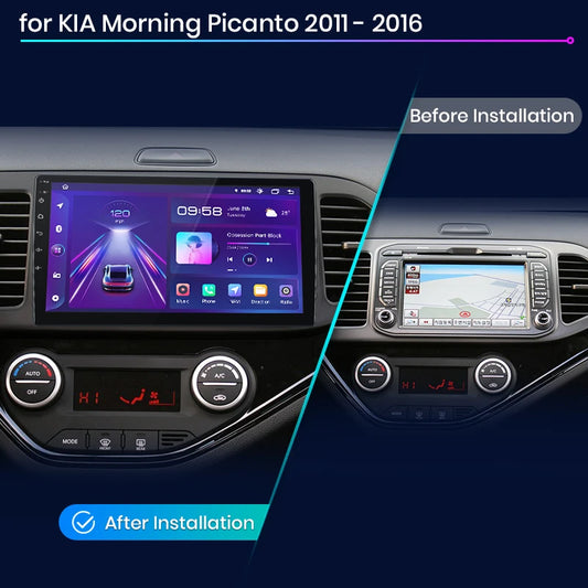 Radio Junsun para KIA Morning Picanto 2011-2016 con CarPlay inalámbrico, Android Auto, sistema inteligente para coche, 2 DIN, DVD.
