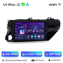 Cargar imagen en el visor de la galería, Radio Junsun V1 Plus para Toyota Hilux PickUp AN120 2015-2020 con CarPlay inalámbrico, Android Auto, 2 DIN, DVD.