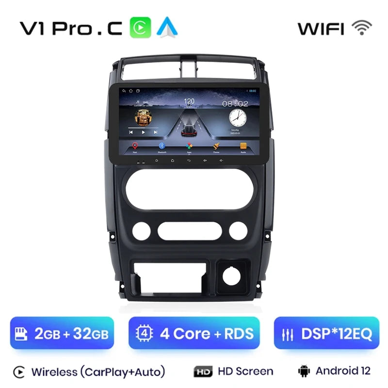 Junsun V1pro AI Voice - Radio para coche, reproductor multimedia Android Auto para Suzuki Jimny 3 2005-2019, Carplay 4G RDS 2DIN, GPS, autorradio