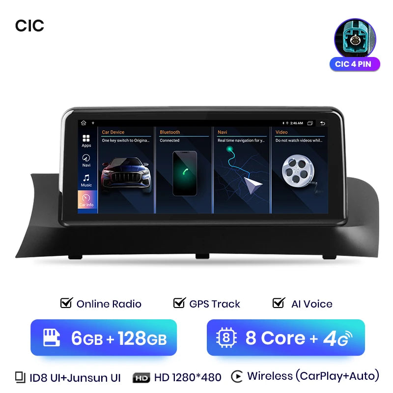 Junsun 10.25 inch CarPlay For Apple Car Radio Multimedia For BMW X3 F25 X4 F26 2013-2017 CIC NBT Wireless Android Auto Stereo