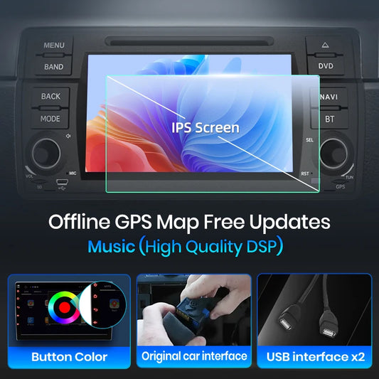 Junsun Wireless CarPlay Car Radio For BMW E46 M3 318 320 325 330 335 Android Multimedia