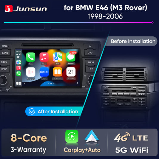 Junsun Wireless CarPlay Car Radio For BMW E46 M3 318 320 325 330 335 Android Multimedia