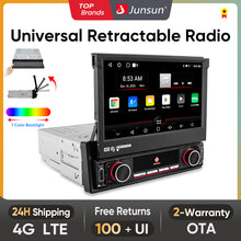 Junsun Carplay inalámbrico Android Auto 7 "Pantalla táctil retráctil Radio universal 1 DIN Reproductor multimedia para coche GPS Autorad