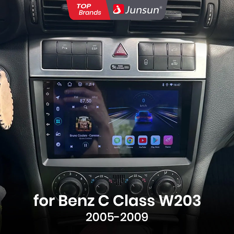 Junsun AI Voice 2 din Android Autoradio Für Benz C-Klasse W203 2005-2009 Carplay 4G Auto Multimedia GPS 2din Autoradio