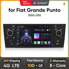 Junsun AI voice 4G LTE wireless CarPlay Android Auto Radio For Fiat Grande Punto 2005-2012 Car Intelligent Systems Multimedia player Stereo RDS BT 2 din autoradio GPS Navi screen