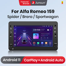 Radio Junsun con Android y voz IA para Alfa Romeo 159, Brera, Spider Sportwagon, Carplay, multimedia para coche, RDS, GPS, sin autorradio 2DIN
