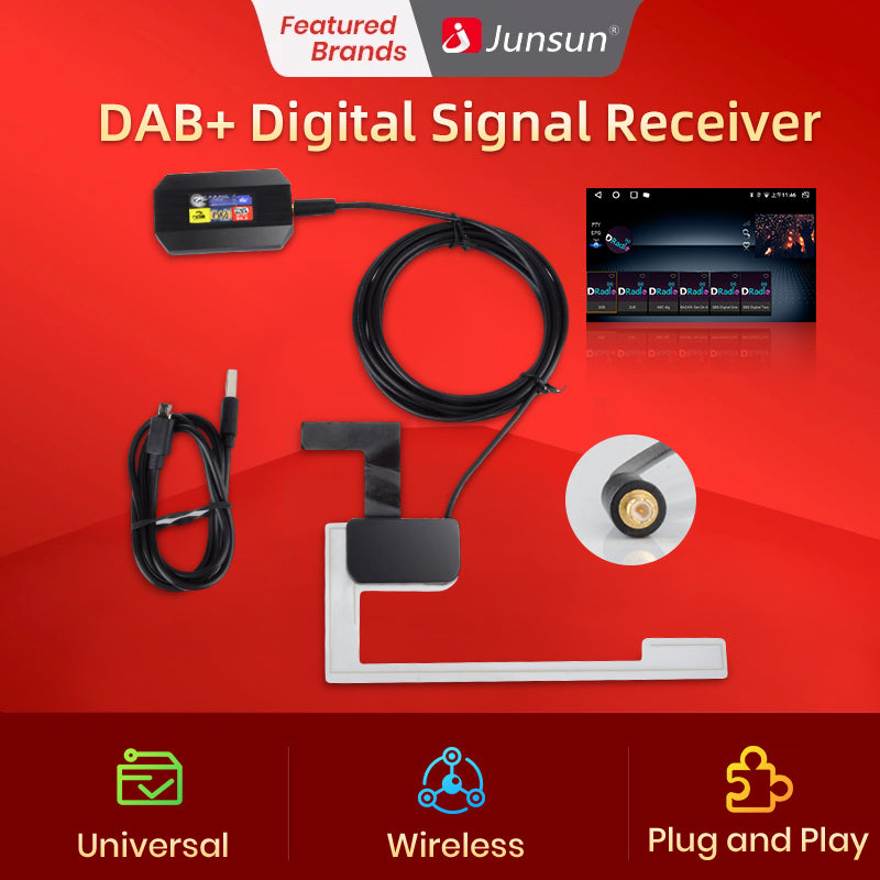 Junsun Car Radio DAB + adattatore per Antenna amplificato per autoradio Android 8.1 9.0/10.0 accessori per auto