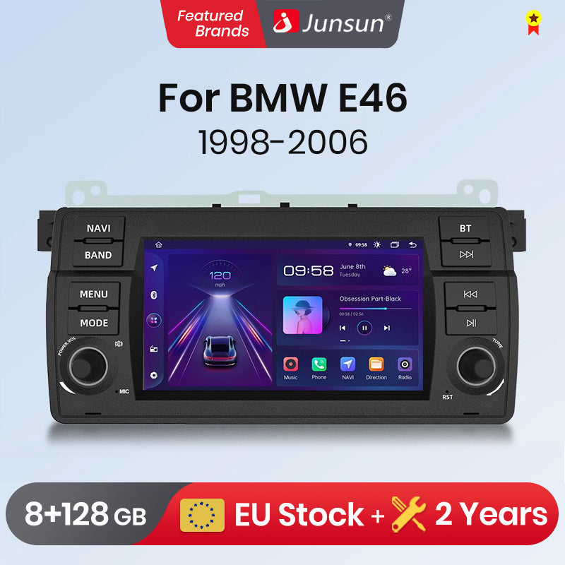 Junsun V1pro AI voz Autoradio Android Auto Radio para BMW E46 M3 318/320/325/330/335 Carplay 4G coche Multimedia GPS 2din