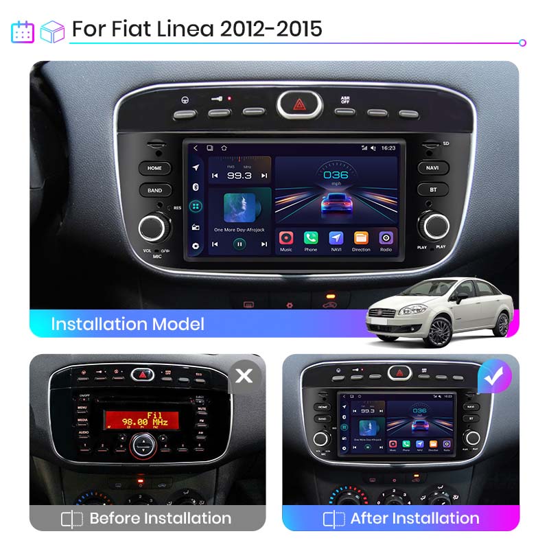 Junsun AI voice 4G LTE wireless CarPlay Android Auto Radio For Fiat/Linea/Punto Evo 2012-2015 Car Intelligent Systems Multimedia player Stereo RDS BT 2 din autoradio GPS Navi screen