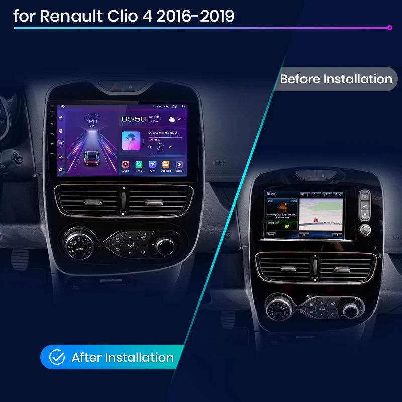Radio Junsun AI Voice 2 DIN Android para Renault Clio 4 ZOE 2012-2019 con Carplay 4G, GPS, multimedia, 2 DIN 