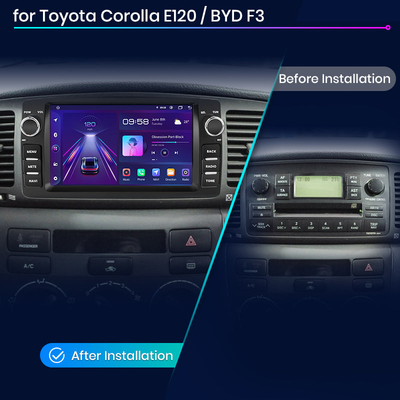 Junsun AI voice 4G LTE wireless CarPlay Android Auto Radio For Toyota Corolla E120 2000-2006 BYD F3 2003-2020 Car Intelligent Systems Multimedia player Stereo RDS BT 2 din autoradio GPS Navi screen