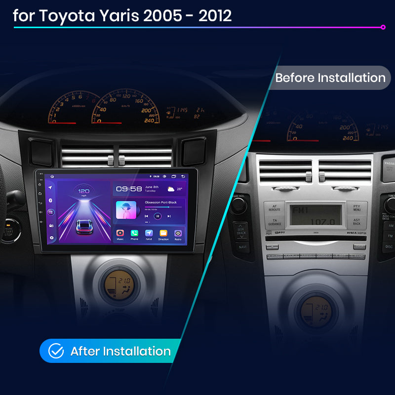 Junsun AI voice 4G LTE wireless CarPlay Android Auto Radio For Toyota Yaris 2005 - 2012 Car Intelligent Systems Multimedia player Stereo RDS BT 2 din autoradio GPS Navi screen