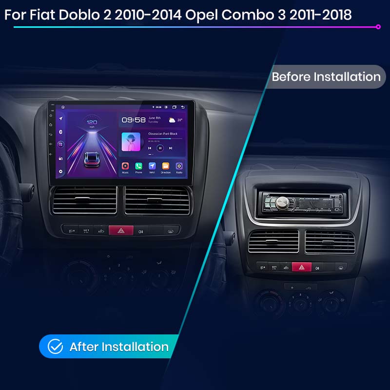 Junsun AI Voice 2 din Android Auto Radio para Fiat Doblo 2 2010-2014 Opel Combo 3 2011-2018 Carplay 4G coche Multimedia GPS 2din autoradio