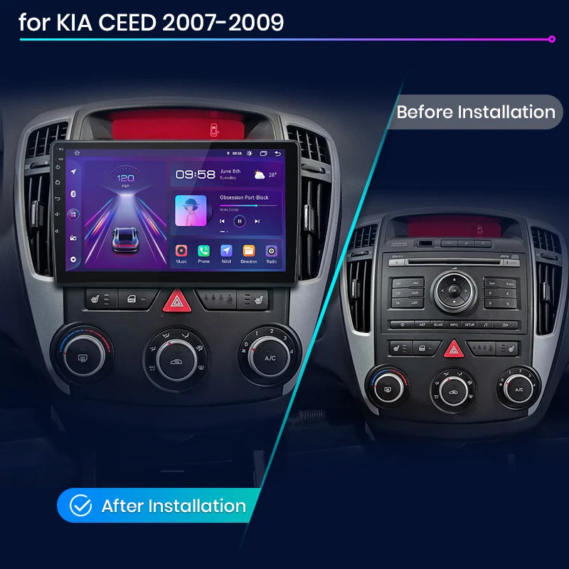 Junsun AI Voice 2 din Android Auto Radio For KIA CEED 2007 2008 2009 Carplay 4G Car Multimedia GPS 2din autoradio