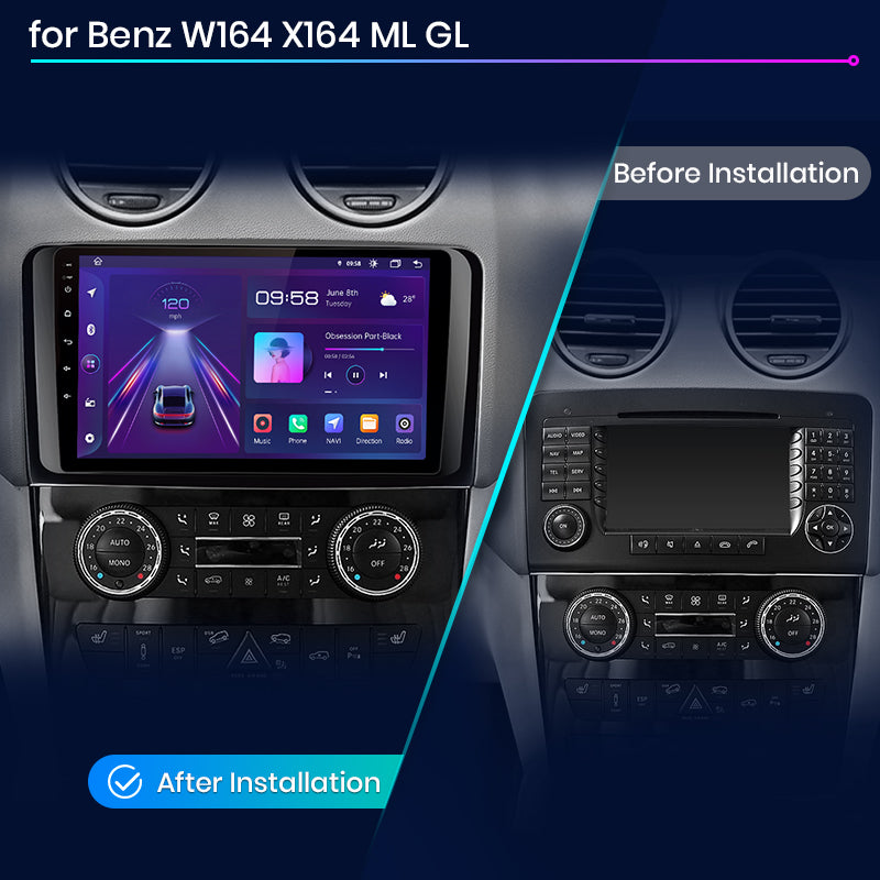 Radio Junsun AI Voice 2 DIN Android para Mercedes Benz Clase M W164 Clase GL X164 ML GLCarplay 4G, GPS, multimedia, 2 DIN