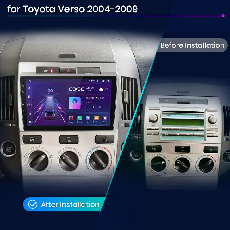 Junsun AI Voice 2 din Android Auto Radio para Toyota Verso Corolla 2004 2005 2005 2007 2008 2009 Carplay 4G coche Multimedia GPS 2din autoradio