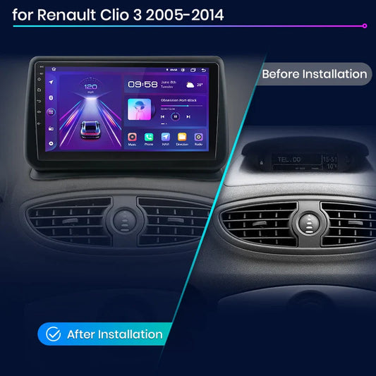 Radio Junsun AI Voice 2 DIN Android para Renault Clio 3 2005-2014 con Carplay 4G, GPS, multimedia, 2 DIN