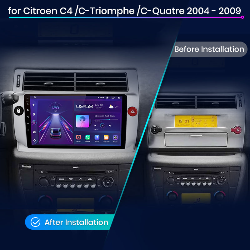 Junsun AI Voice 2 din Android Auto Radio For Citroen C4 C-Triomphe C-Quatre 2004 - 2009 Carplay 4G Car Multimedia GPS 2din autoradio