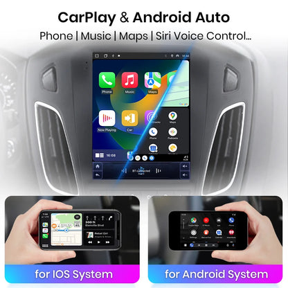 Junsun For Tesla Style Android Auto 4G Wireless Carplay DSP Car Radio Multimedia Player For Ford Focus MK 3 2012-2017 no 2din