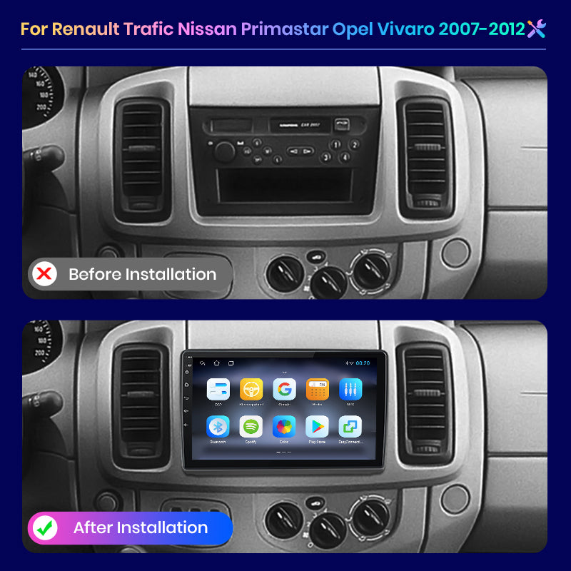 Junsun AI Voice 2 din Android Auto Radio For Renault Trafic Nissan Primastar Opel Vivaro 2006-2010 Carplay 4G Car Multimedia GPS 2din autoradio