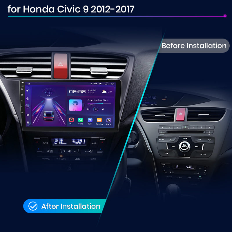 Radio Junsun AI Voice 2 DIN Android Auto para Honda Civic 9 FK FB 2012-2017 con Carplay 4G, GPS, multimedia, 2 DIN