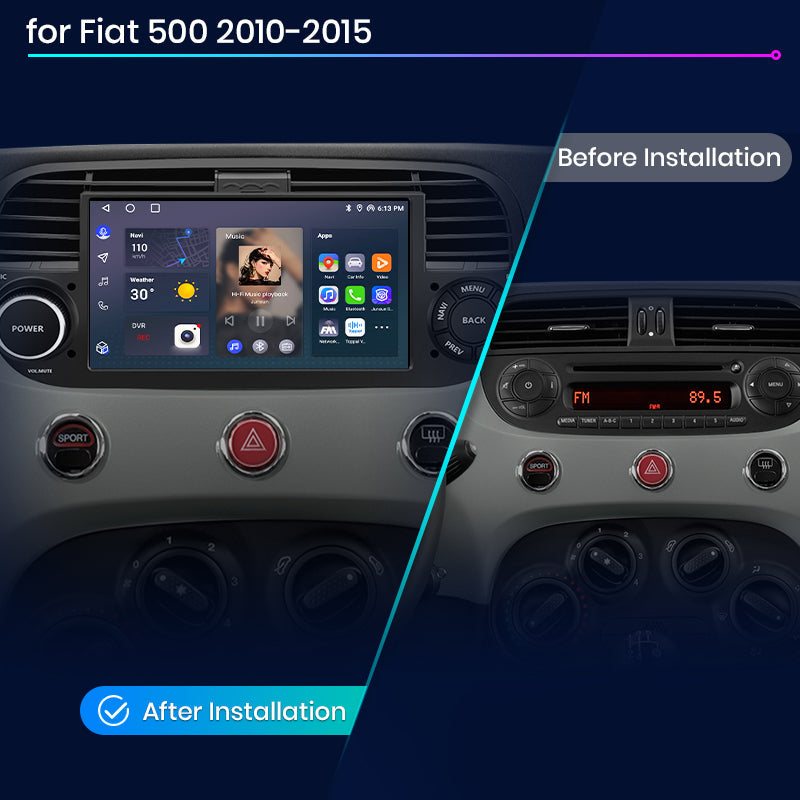 Junsun AI voice 4G LTE wireless CarPlay Android Auto Radio For FIAT 500 Abarth 2007-2015 Car Intelligent Systems Multimedia player Stereo RDS BT 2 din autoradio GPS Navi screen